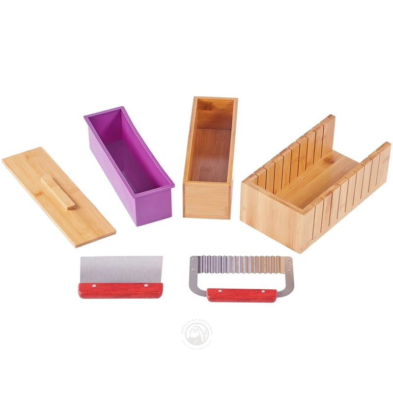 Premium Soap Making Kit Bamboo Soap Cutter and Mold and Cutter for Handmade Soap
