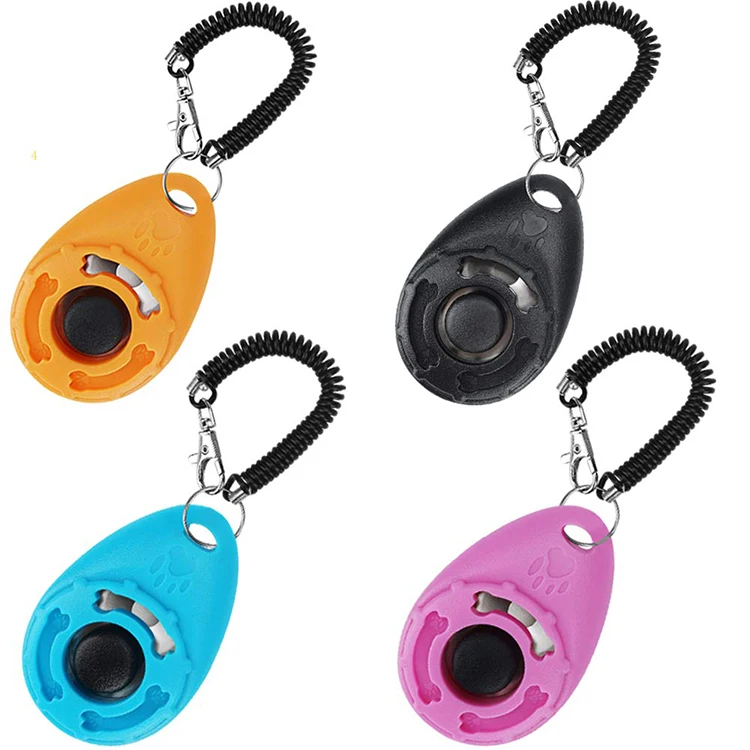 Wholesale Water Drop Shape Pet Training Dog Trainer Clicker Manual Wrist Strap Ring Clicker Press Training