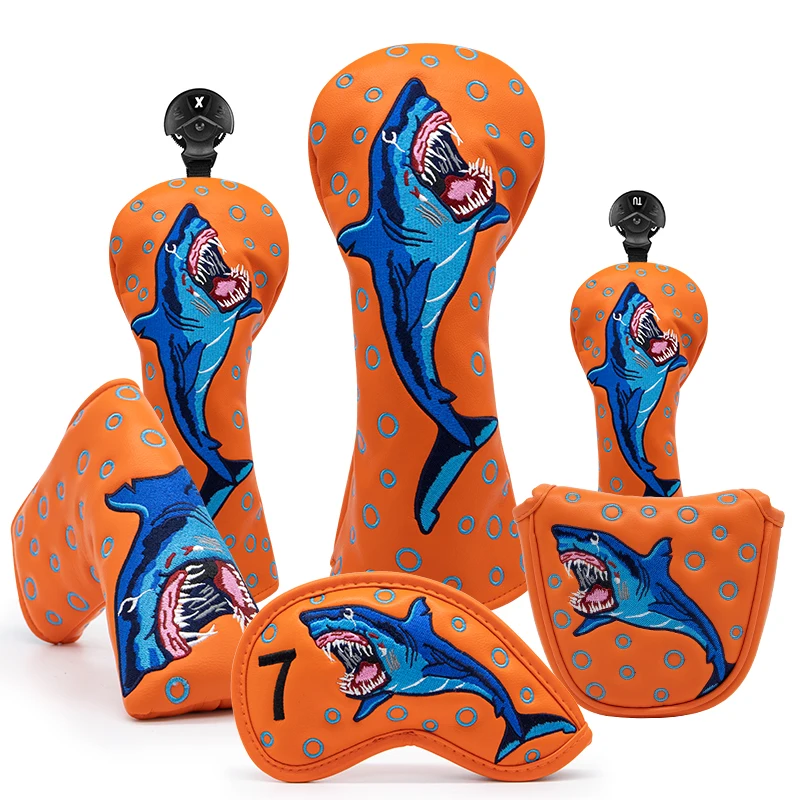 Golf Club Head Covers,Golf Headcovers Leather Golf Wood Covers for Divers Fairway Woods Hybrids(UT) with Number Tag 3 5 7 X