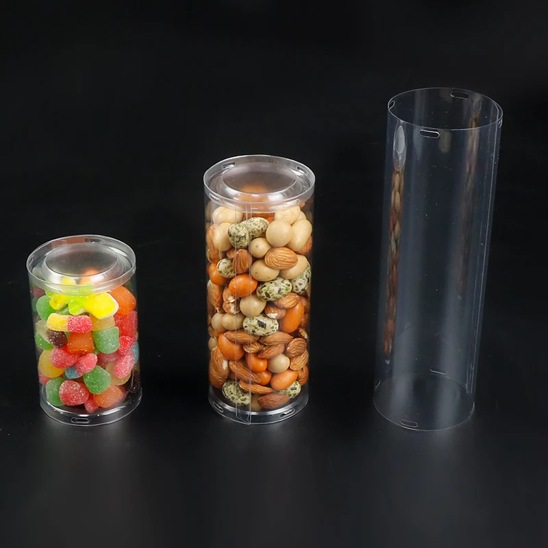 Flat Clear Round Container Plastic Cylinder Tube Packaging For Fresh Premium Blueberries