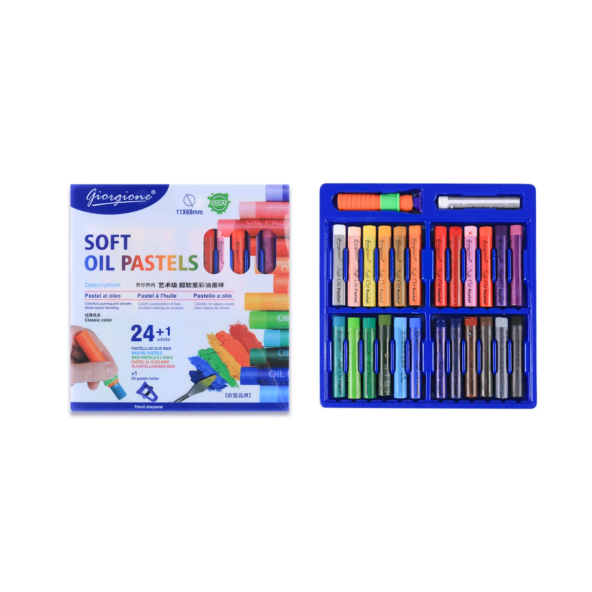 Giorgione High Quality 12/24/36/48 Colours Oil Pastel PVC Box Drawing Non-Toxic Soft Oil Pastel Set Professional Artist Painting