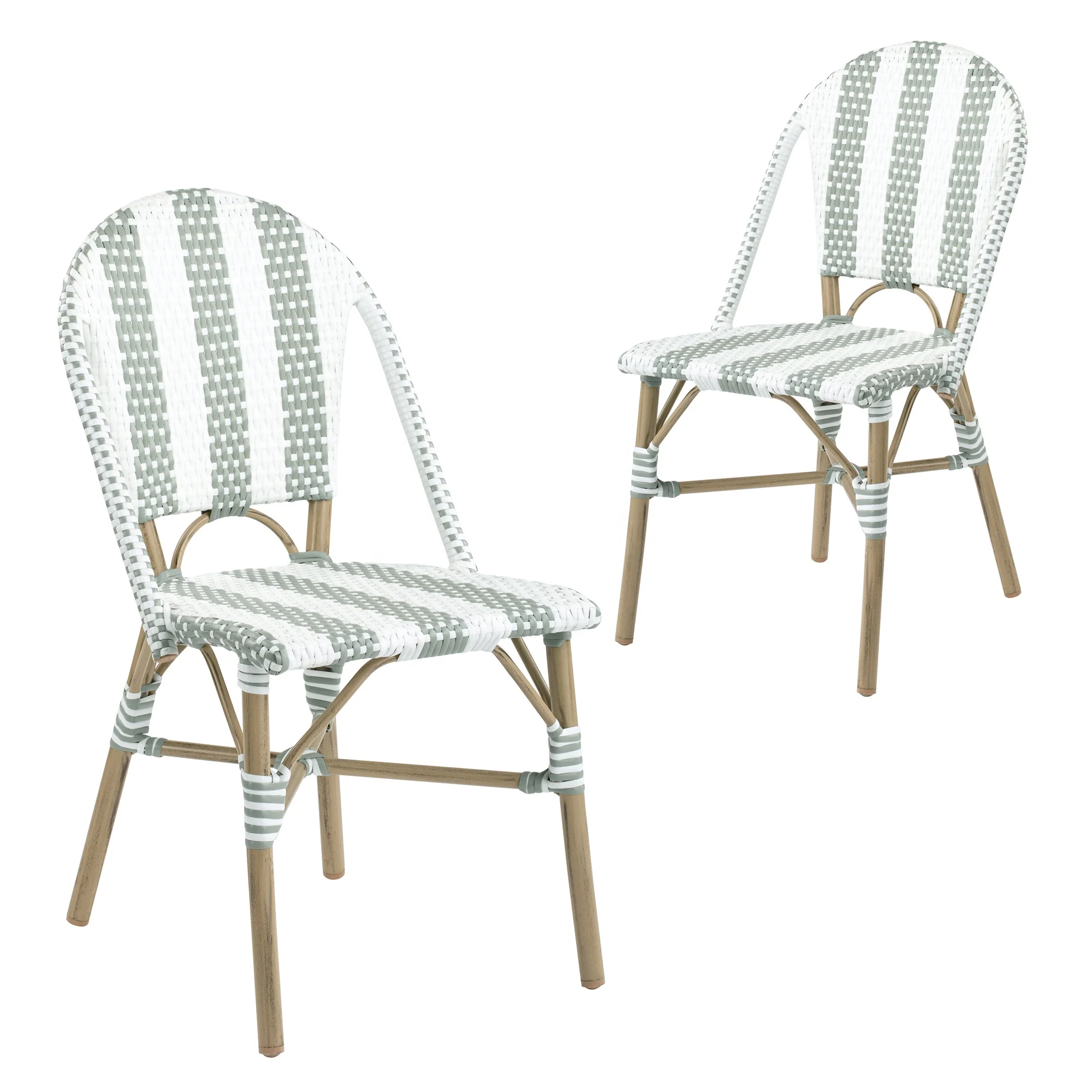 Outdoor Furniture Garden Set French PE Rattan Outdoor Restaurant Chair Bistro Chairs