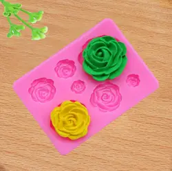 3D Candy Clay Chocolate Gumpaste Moulds Rose Flower Silicone Molds Wedding Topper Fondant Cake Decorating Tools