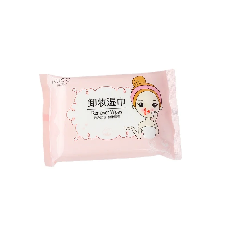 OEM mini packed makeup removal cleaning wet wipes customized 10pcs 15pcs 20pcs 25pcs 30pcs