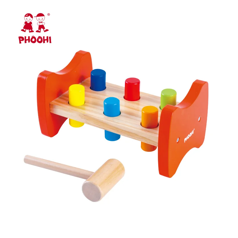 Orange Hammer Bench Game Montessori Toys Children Educational Wooden Game Toys for Kids 12m+