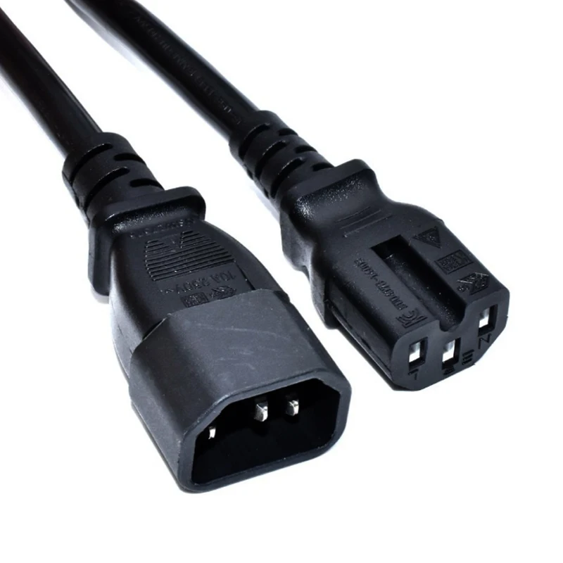 High quality IEC c14 to c15 power cord 10a250v 1.8m Male to female industrial PDU Power Extension Cable UPS power cable