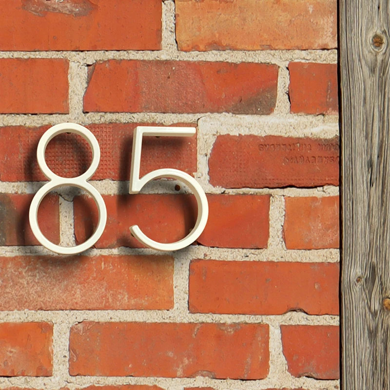 125mm outdoor sign White Floating Modern House Number