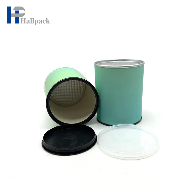 Custom Brand Design Eco-Friendly Kraft Plastic Lid round Cylinder Paperboard Tube for Craft and Packaging Use