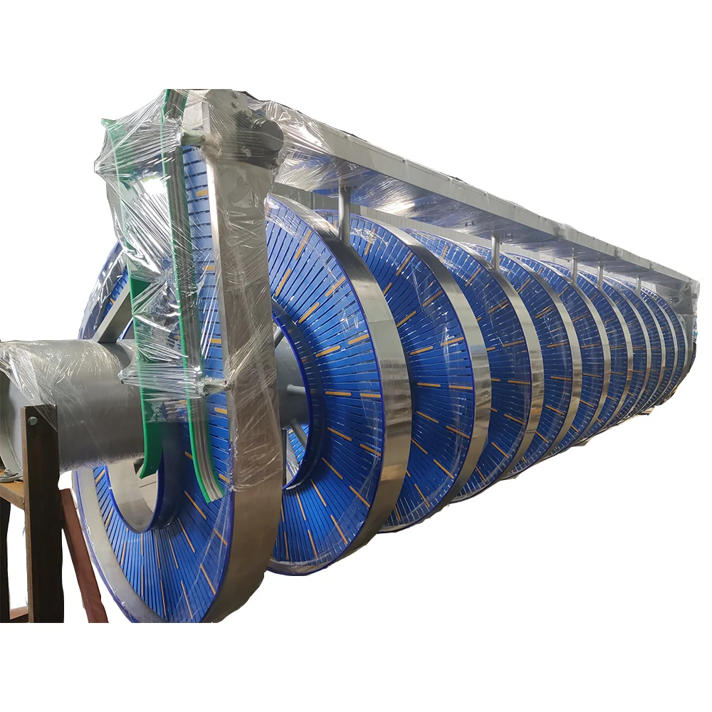 Screw Conveyor with POM Top Chain Modular Belt Lifter Spiral Conveyor for Boxing Industry carton