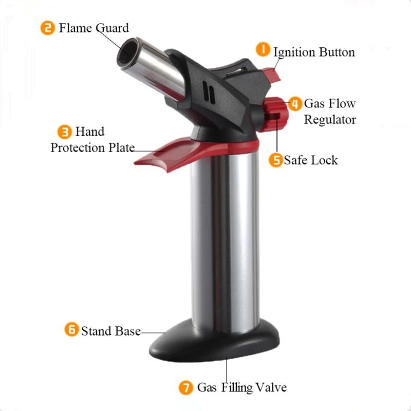 Gf-876 Powerful Encendedores Gas Butano Kitchen Unique Butane Fire Torch Jet Lighter