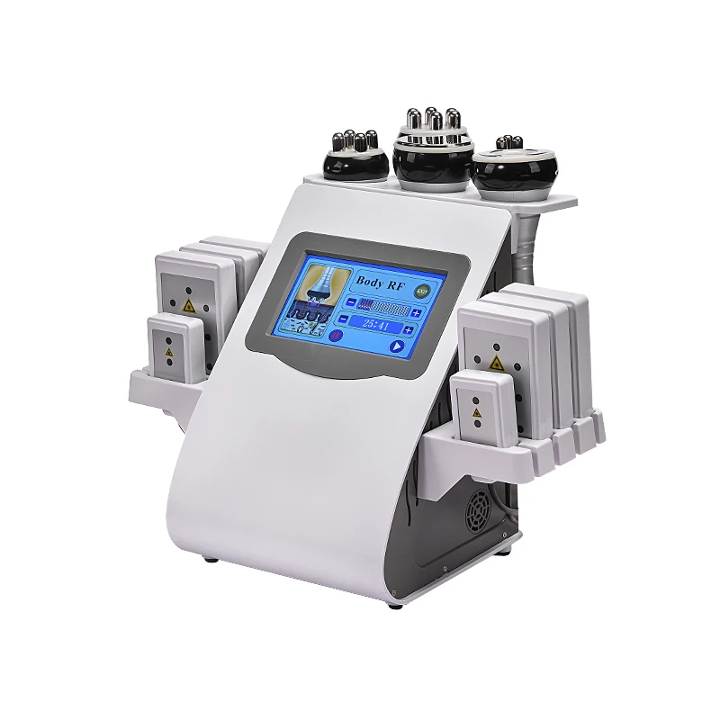 Hot Sell 6 In 1 Multifunction  40k Cavitation Vacuum Machine Fast Delivery Body Rf Slimming Fat Reduce Beauty Salon Use