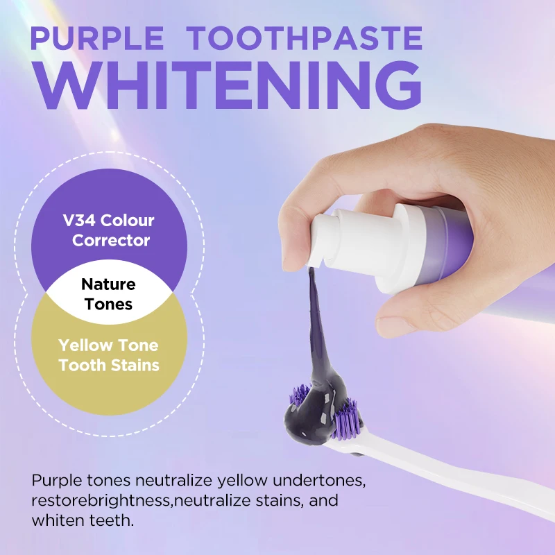 Double White v34 color corrector purple toothpaste  teeth whitening products