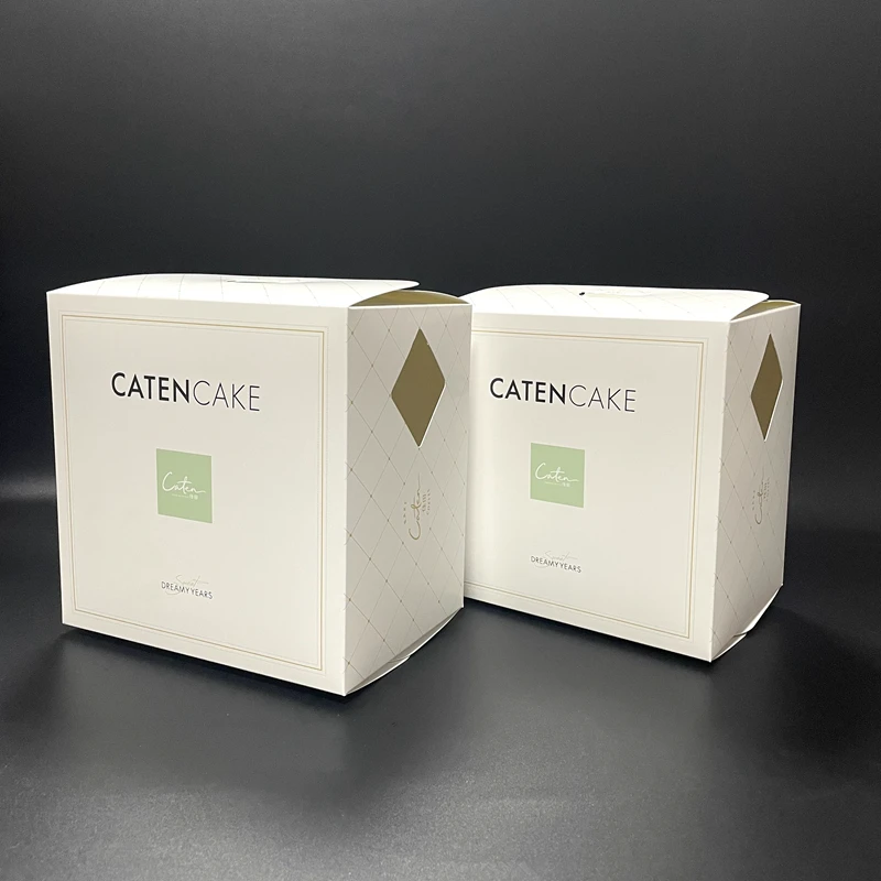 Customized 400G Paperboard Printing Colors Food Grade Cake Boxes Packaging