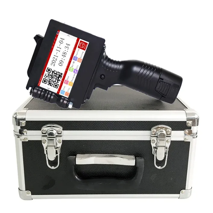 Quick dry ink handheld inkjet printing machine for non porous metal plastic QR code batch marking