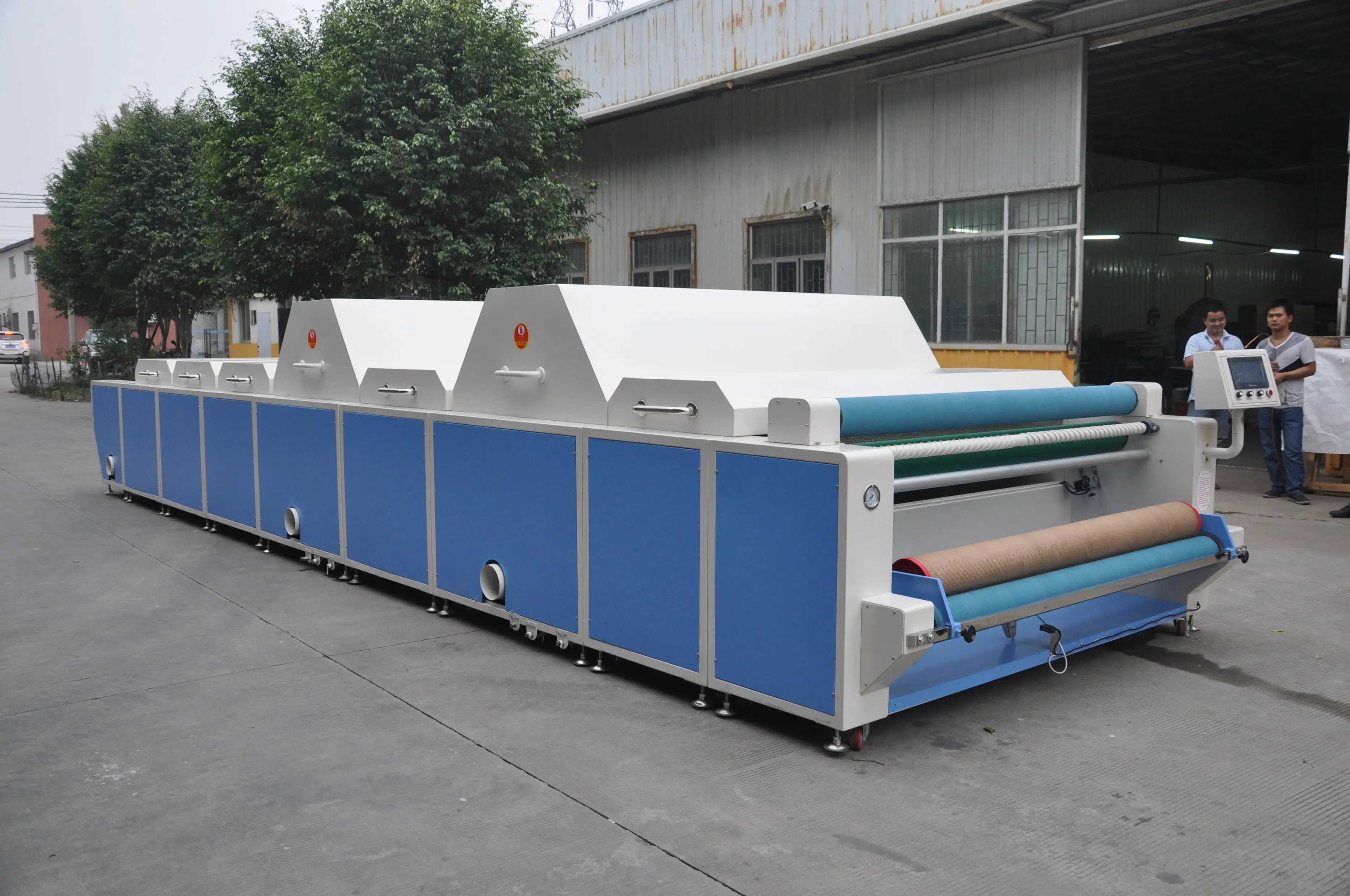 professional fabric steam preshrinking and heating setting machine for garment factory