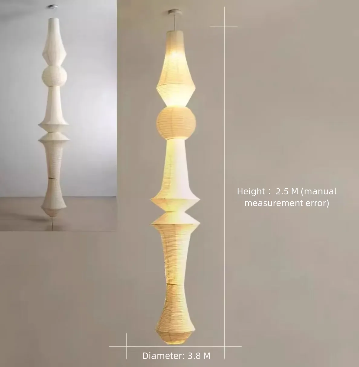 Explosive Modern Japanese Style Rice Paper Lampshade Luxury LED Chandelier