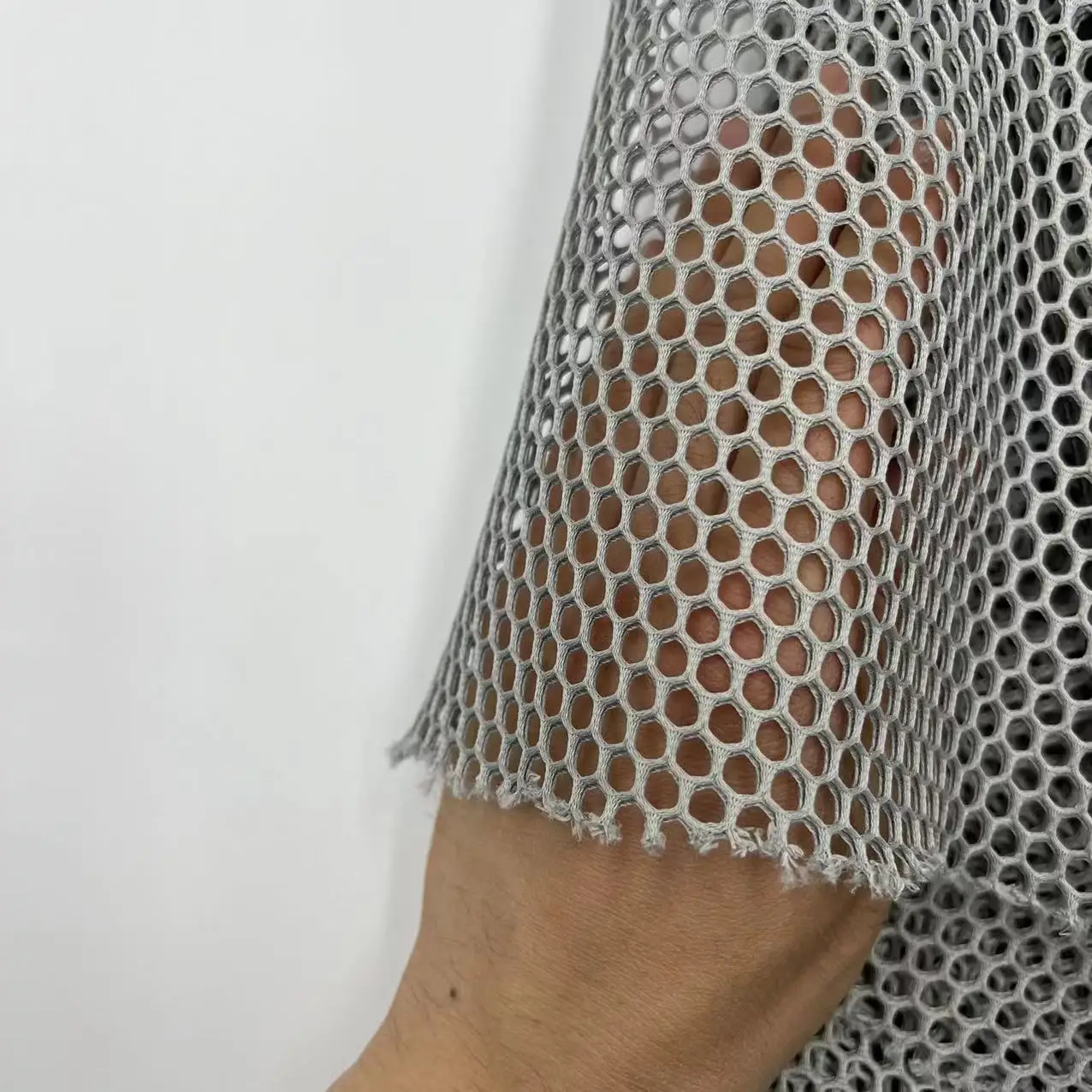 Custom honeycomb 100% polyester hexagon diamond hollow out mesh fabric 3d air mesh fabric spacer sandwich cloth