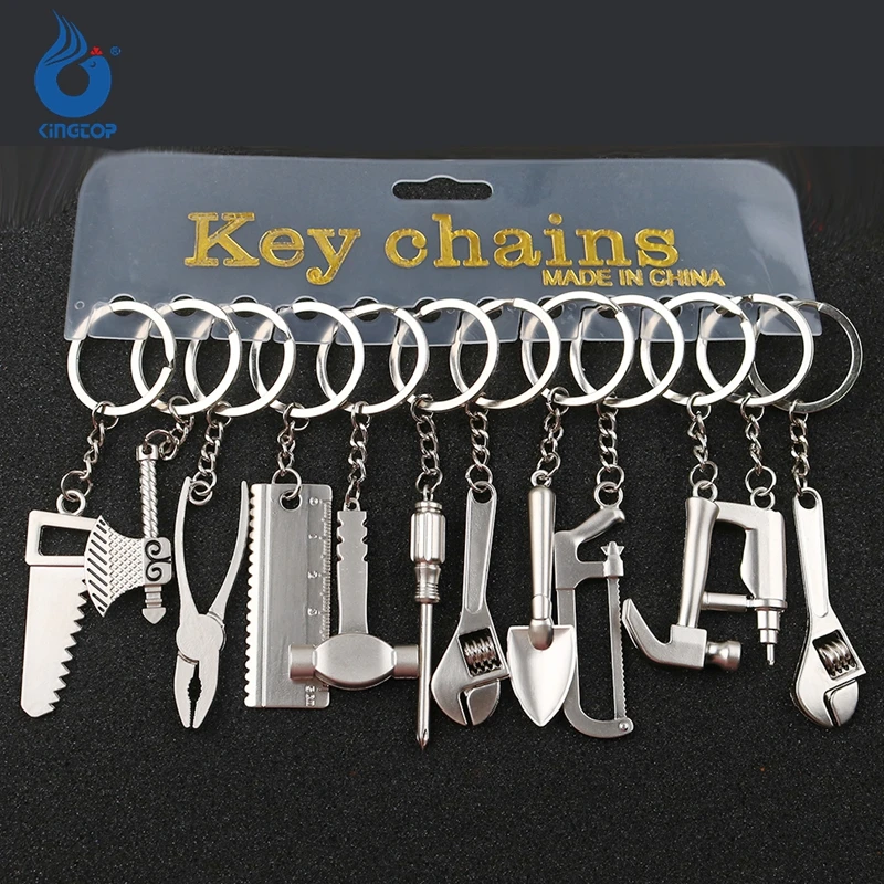 Custom Logo Keychain Creative Simulation Tool Metal Mini Keychain Wrench Hammer Wholesale Activity Small Gift Pendant