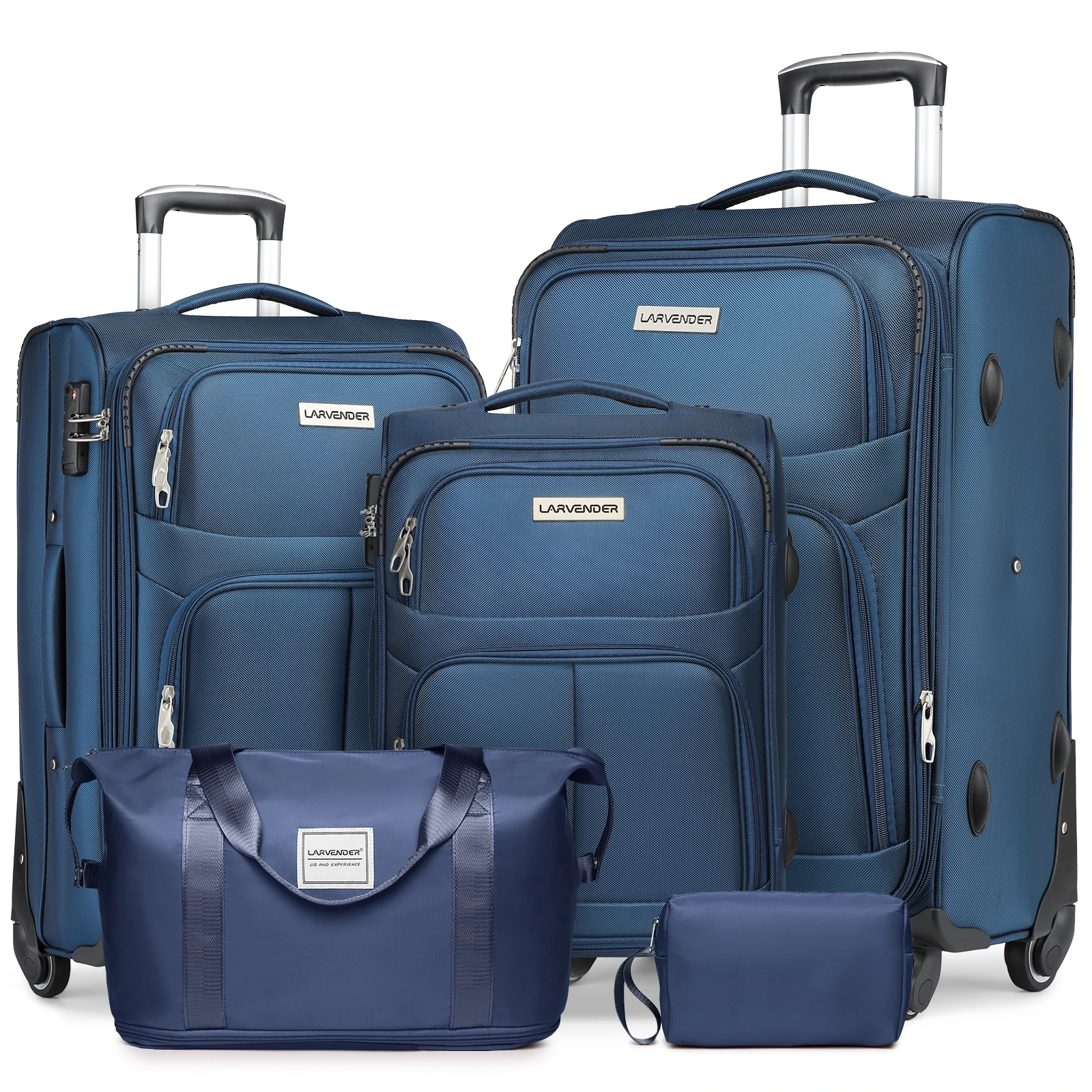 Wholesale Spinner Travel  Fabric Travel Trolley Case Bag  Lightweight Carry On Suitcase Luggage TSA Lock Trolley Ride On Luggage