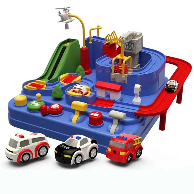 Tik Tok Same Adventure Car Kids Slot Toy Big Train Set Race Tracks Rail Car Adventure Railway Track Toys For Kids Game