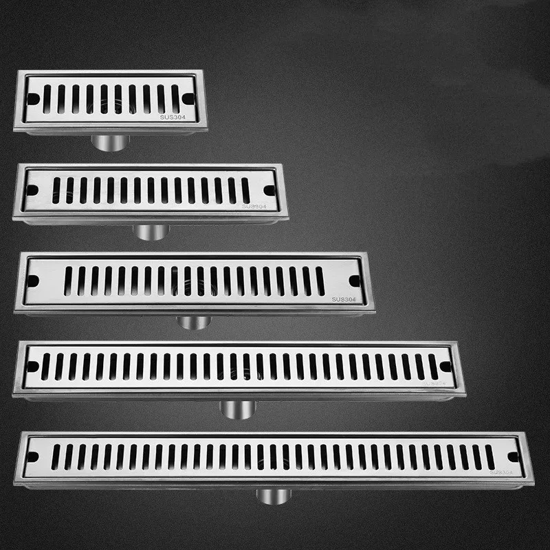 Balcony Toilet Modern Bathroom Anti Odor Drainage Shower Long Covers Linear Stainless Steel Floor Drain
