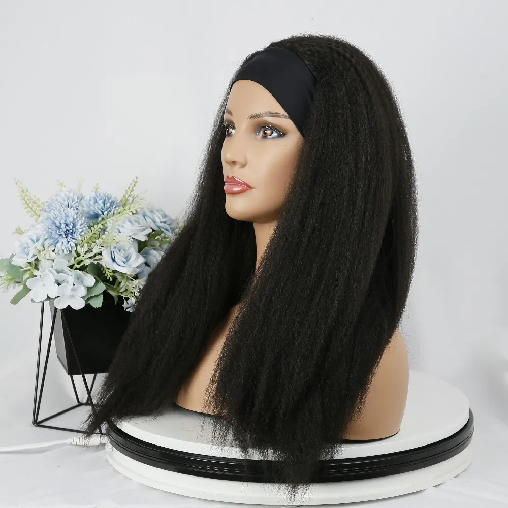 Kinky Curly Wig Headband Wigs 100%High Temperature Fiber Synthetic Hair Kinky Curly Wig  for Black Women