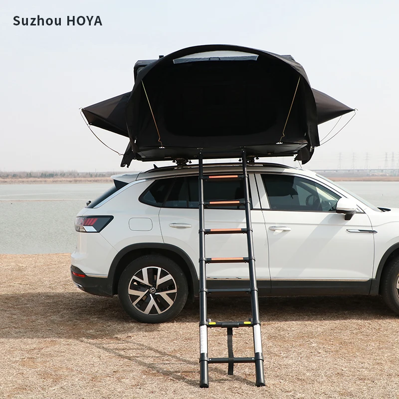 HOYA Custom Roof Top Tent with Awning Annex Led Bar Luggage Rack Skycamp Side Opening Roof Tent Hard Shell 4 Person