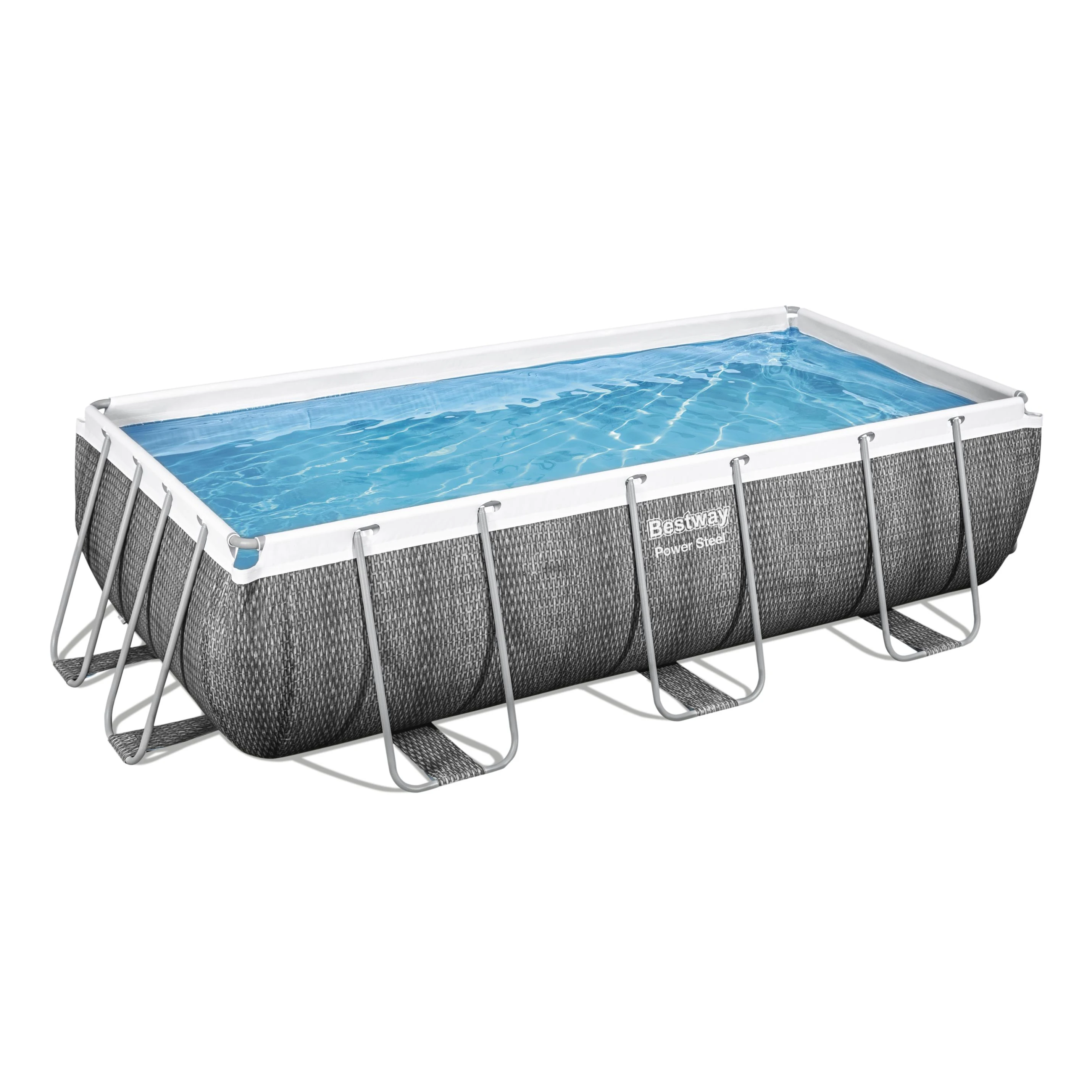 Bestway-56721 Steel Rectangular Large Outdoor Swimming Pool With Ground Frame Outdoor