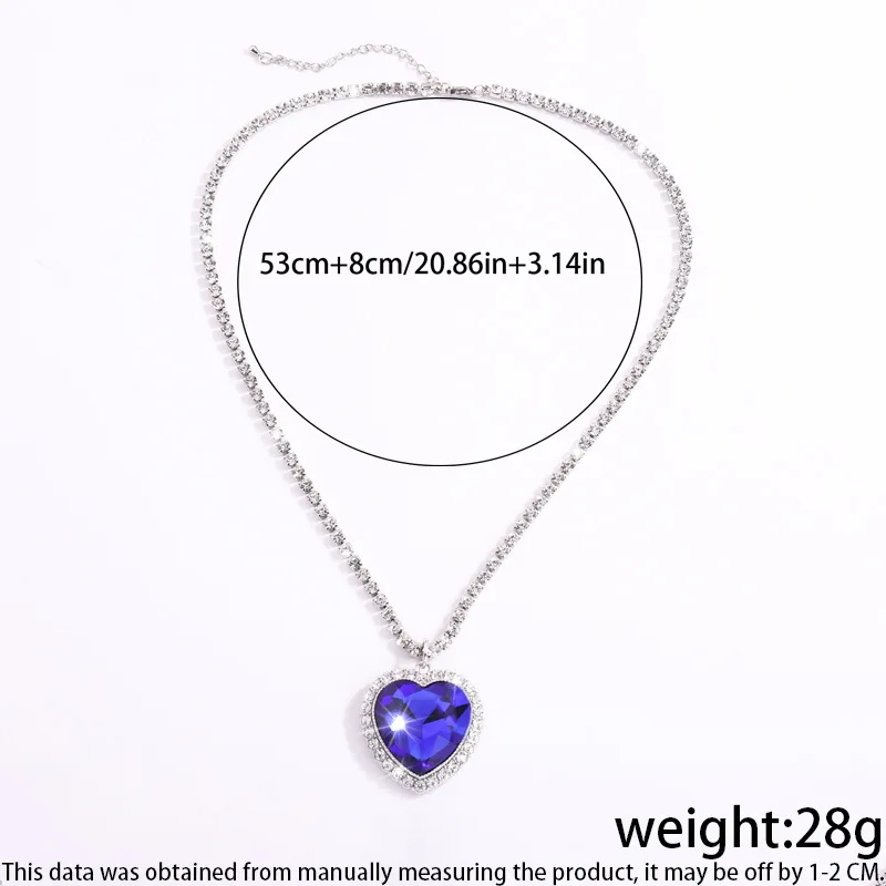 Girls versatile, high-end, ocean heart, fashionable, light luxury style, temperament necklace