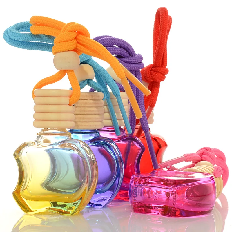 Wooden Cap Hang Diffuser Bottle Empty Car Perfume Bottle Apple