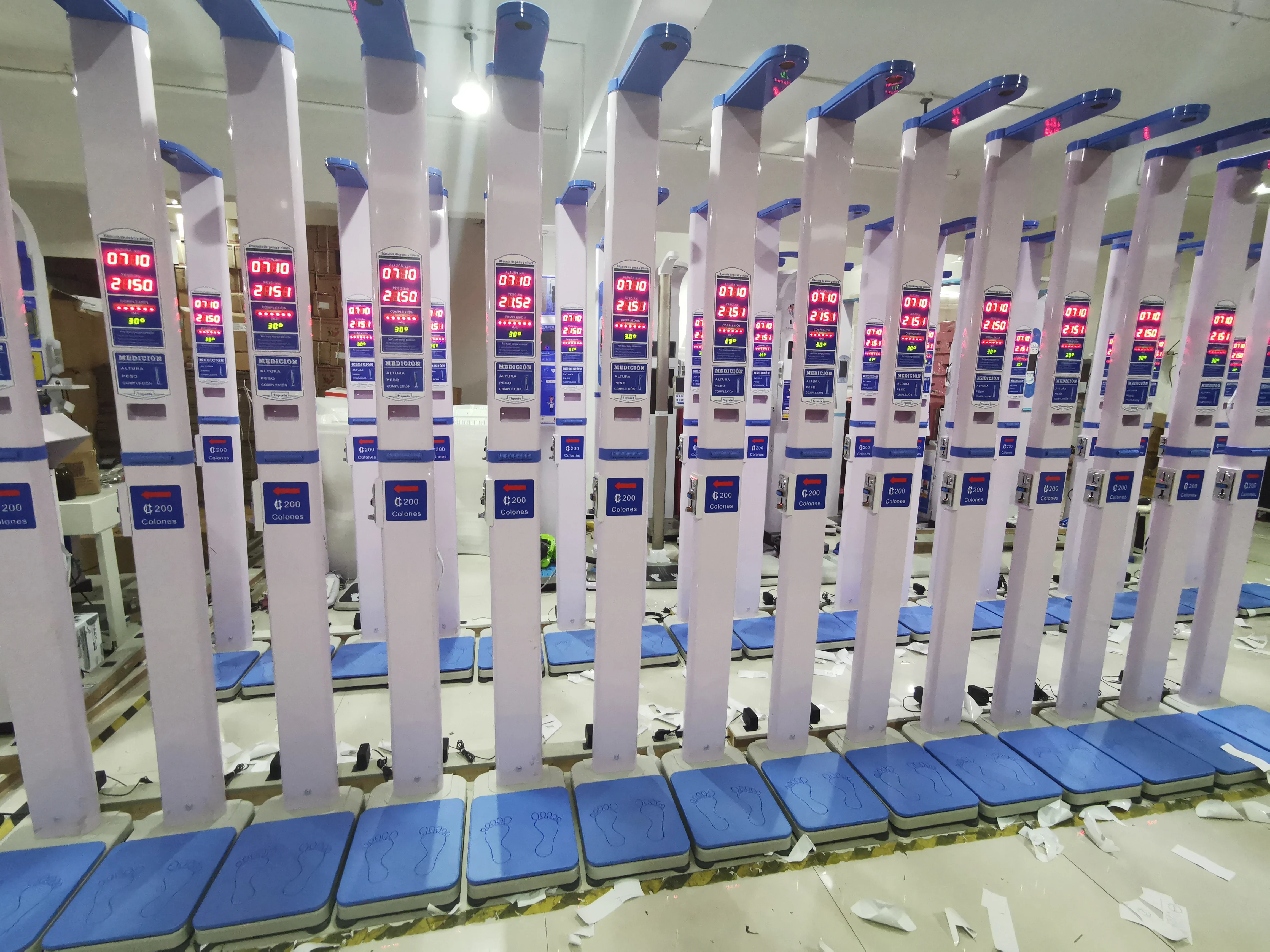 DHM-16 coin operated digital foldable bmi weight height scale with thermal printer