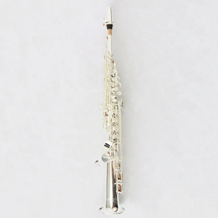 High grade saxophone instrument for sale good quality silver plated saxophone soprano