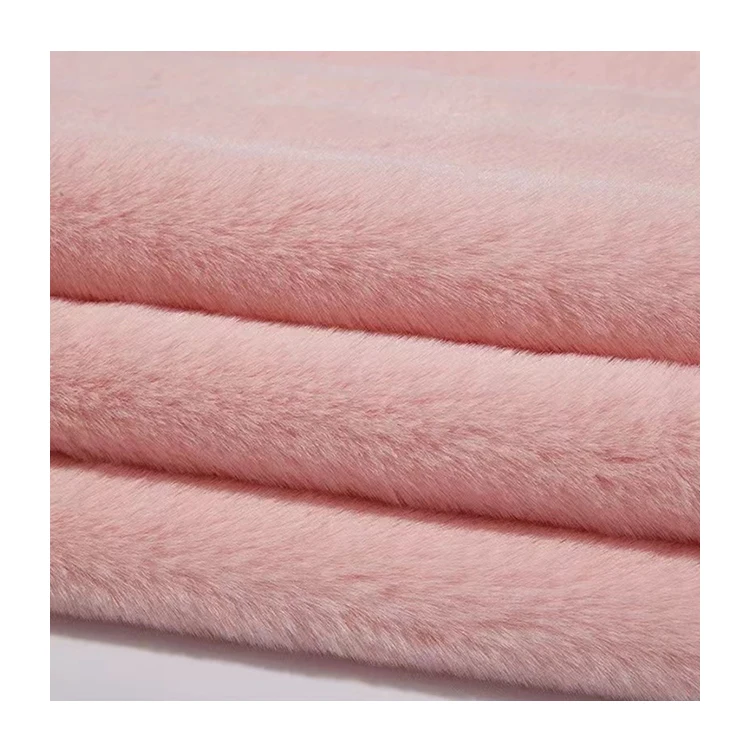 High quality winter warm soft plush pure color rabbit faux fur fabric for scarf