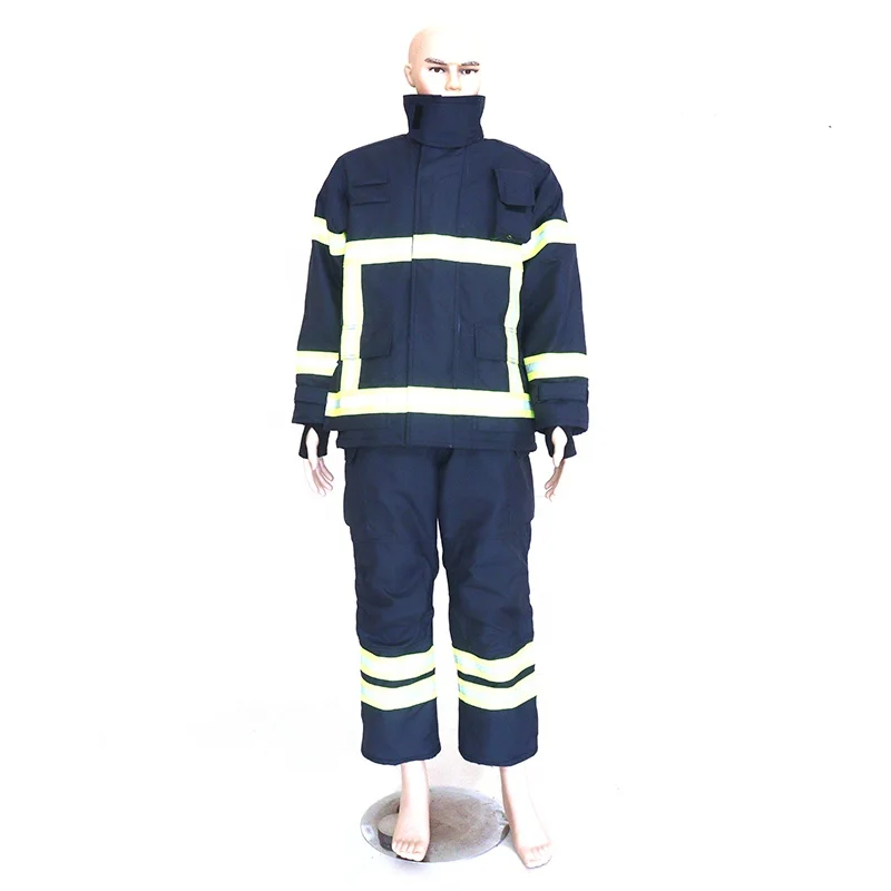 Fireman Suit Classic Navy Blue Dupont Nomex Twill Shell 4 Layers Fire Fighter Fireman Fire Fighting Firefighter Suits