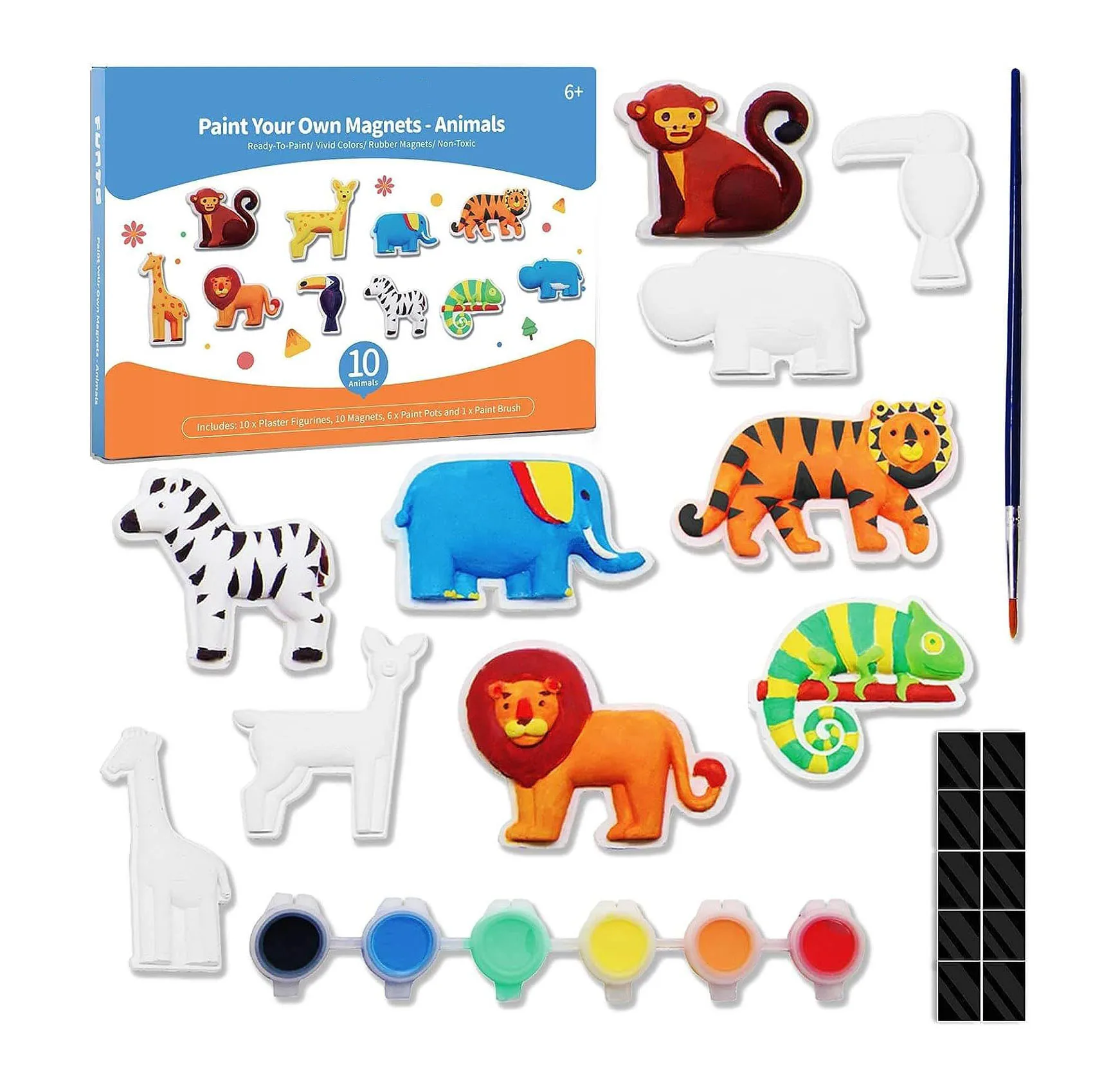 Набор для рисования животных, гипсовые фигурки, 27 шт., набор для рисования, акриловая краска, керамическая штукатурка для детей