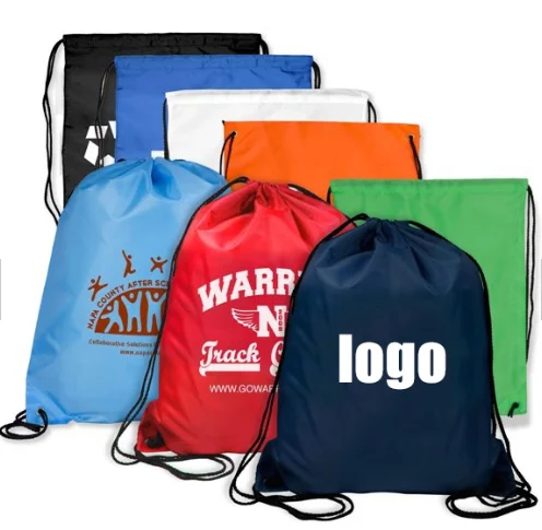 Promotional Drawstring Outdoor Sport Waterproof Backpack Customised Polyester Bag For Gift 210D Polyester Drawstring Bag