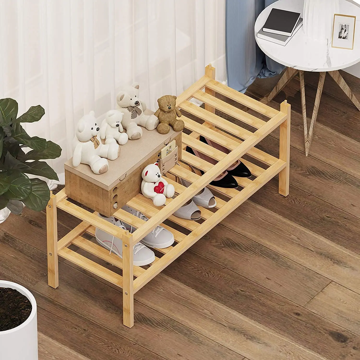 2-Tier Shoe Rack Stackable Shelf Storage