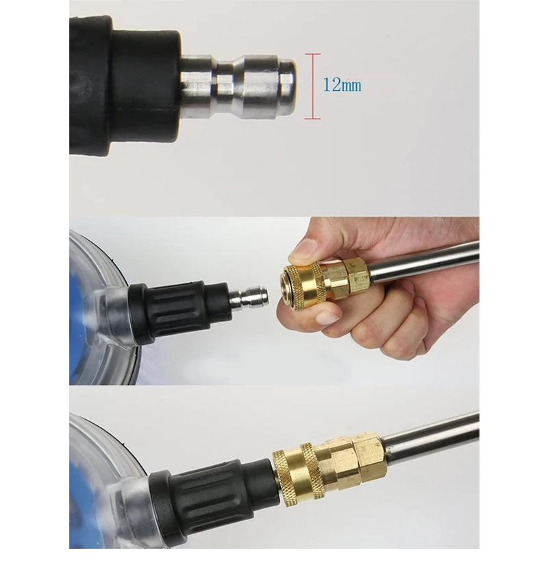 1/4 Inch Quick Connector for Car Cleaning Tools High Pressure Washer Rotating Wash Brush