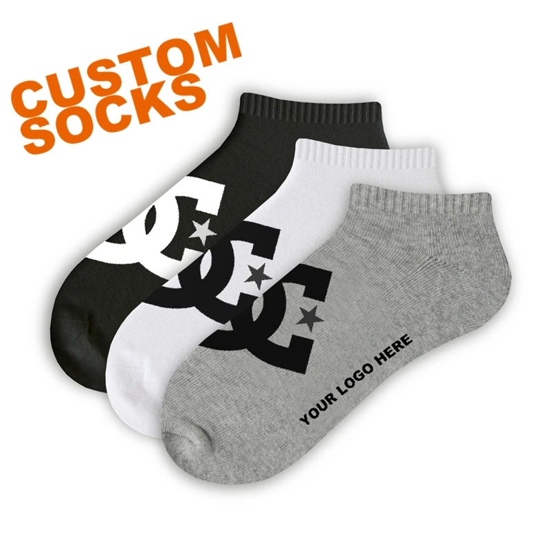 custom design logo ankle socks mens famous brand designer socks ankle
