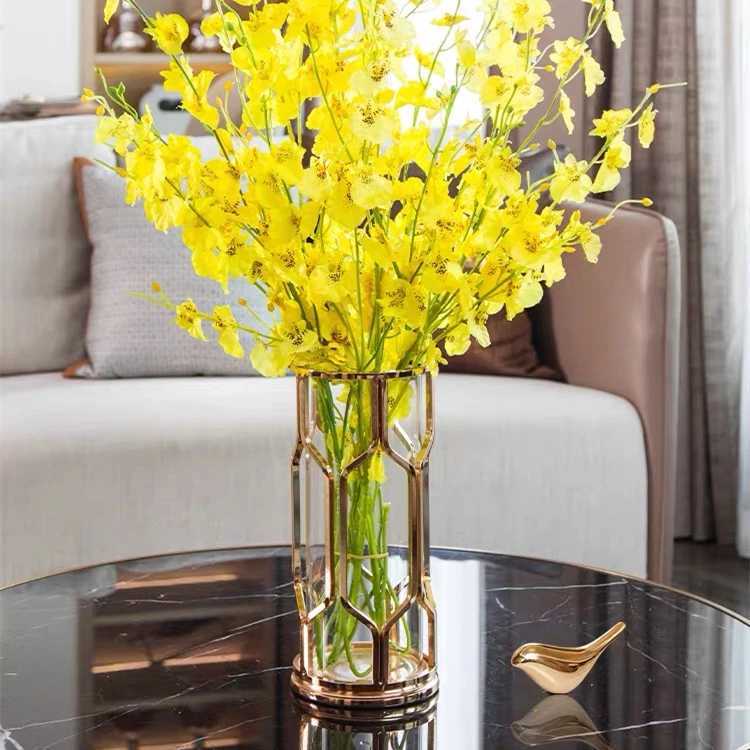 Decorative Wedding Vase Glass Flower Wholesale Metal Vase For Table Centerpieces