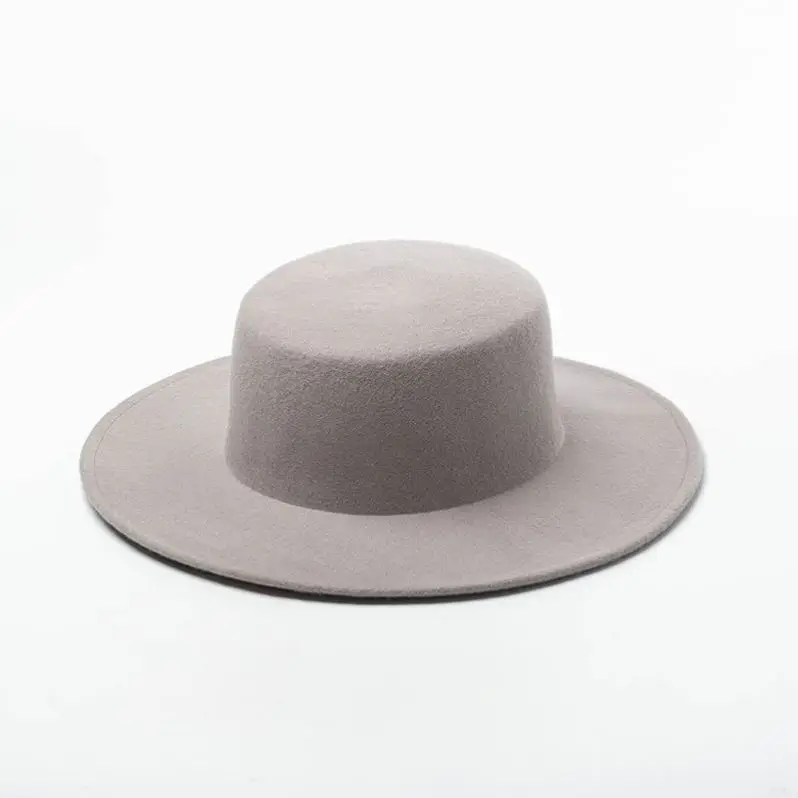 Womens yellow elegant wool felt boater hat wholesale