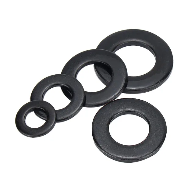 China Manufacturer Various Material Nylon Plastic Rubber Steel Black Flat Washer