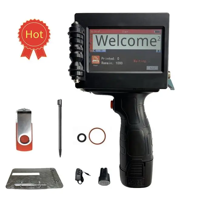 2024 New Arrivals Mini Hand Held Expiry Date Portable Handheld Coding Machine TIJ Thermal Inkjet Printer In Russia