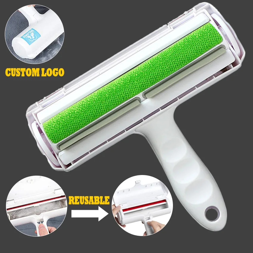 China Manufacturer Wholesale Reusable Clothes Lint Roller Brushes With Long Handle For Pet Cat Fur Hair Remover