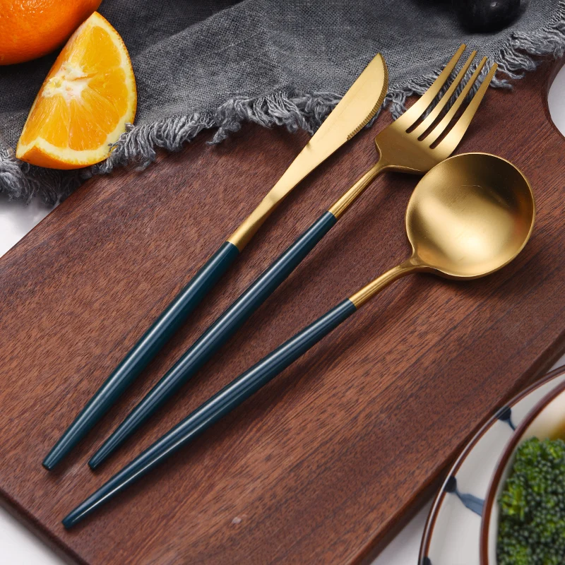 portuguese matte bulk stainless steel cutlery set gold royal prestige wedding matte gold black flatware for events