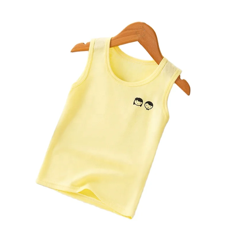 
China custom cheap summer kids boys baby girl white cotton knit vest striped shirt tank top 