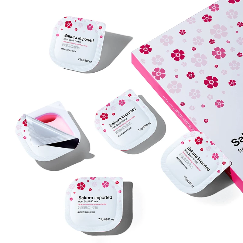 Organic OEM Customized Moisturizing Repairing Cherry Sakura Protein Elastic Softening Disposable Facial Mud Mask Korea