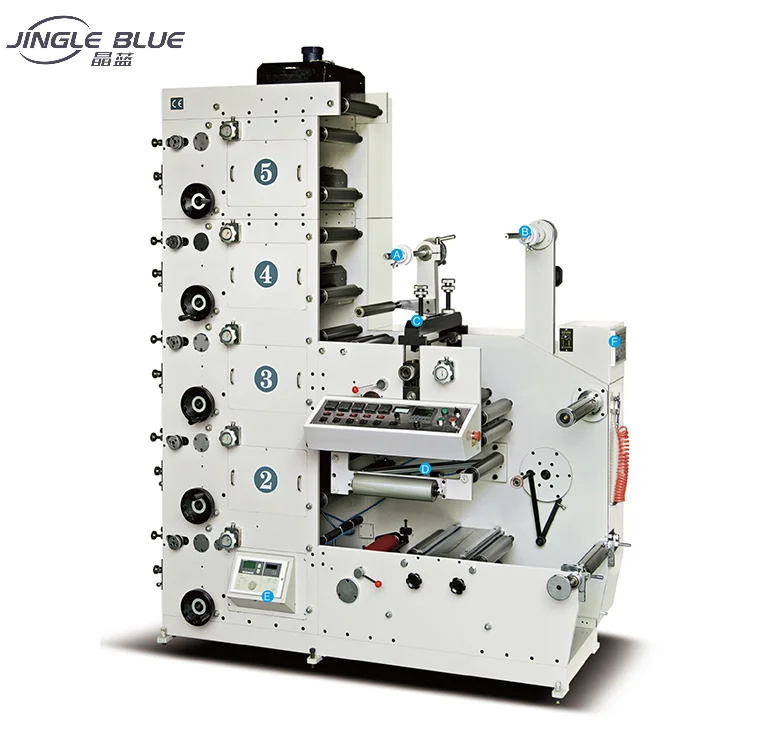 RY480 Paper Sticker Label Flexo 2 Color Flexo Printing Press Machine For Sale