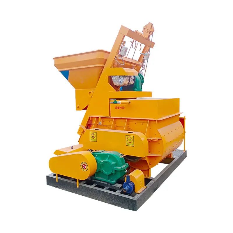 China JS4000 4000 liter capacity electric twin-shaft concrete mixer maufactrues