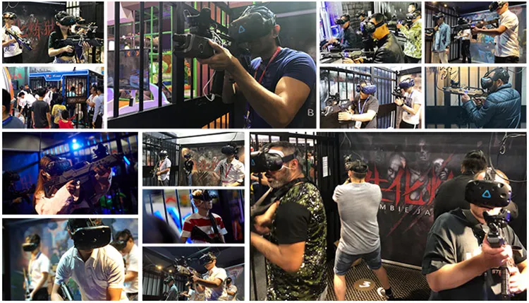 LEKE VR Park Multiplayer Standing Platform Arcade Machines 9D VR Shooting Game Simulator